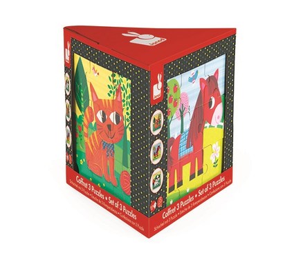 Janod Forskellige Puslespil Hund Kat Hest - Janod Dogtoys  - 3700217370763