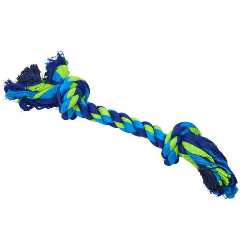 Buster Colour Dental Rope Blå Lime - Dogtoys