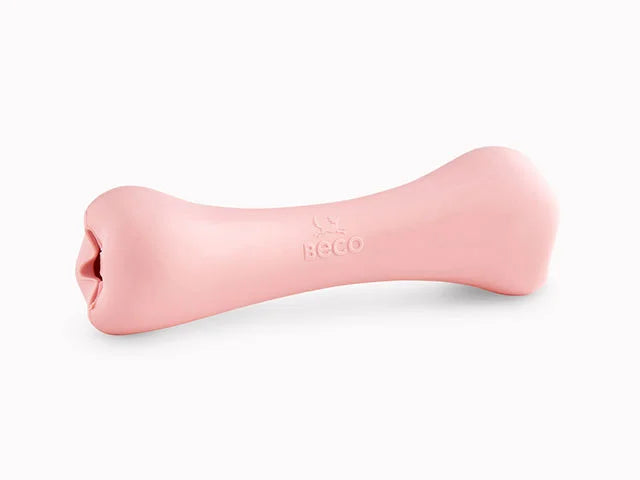 Pink Aktivitets Gummikødben Støvet - Beco Dogtoys